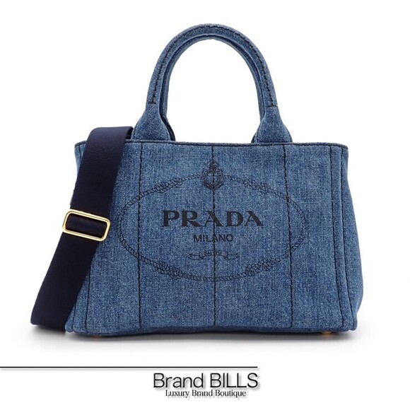 Prada Handbags - PRADA Canapa bag handbag shoulder denim blue